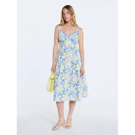 Free Assembly Women s Sleeveless Cotton Panel Midi Dress Size-XS-XXL | Walmart (US)