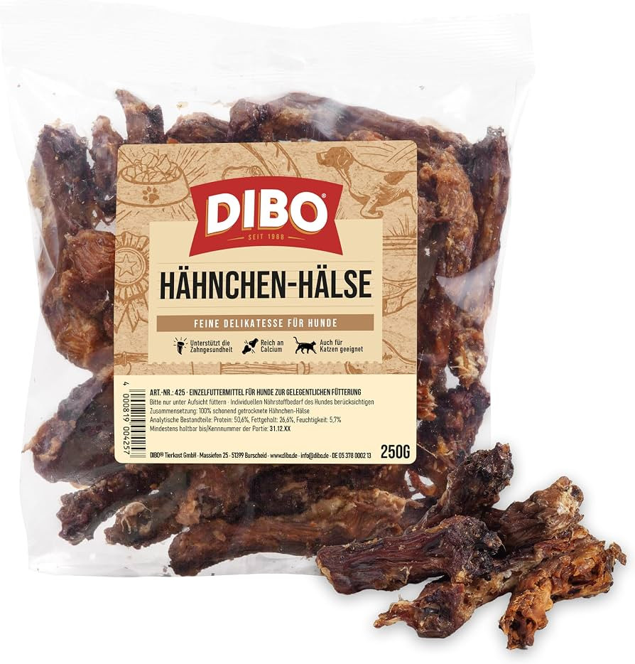 DIBO H\u00e4hnchenh\u00e4lse, 250g-Beutel, der kleine Naturkau-Snack oder Leckerli f\u00fcr Zwisc... | Amazon (DE)