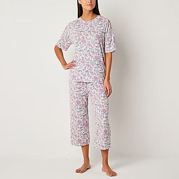 new!Jaclyn Womens 2-pc. Crew Neck Short Sleeve Capri Pajama Set | JCPenney