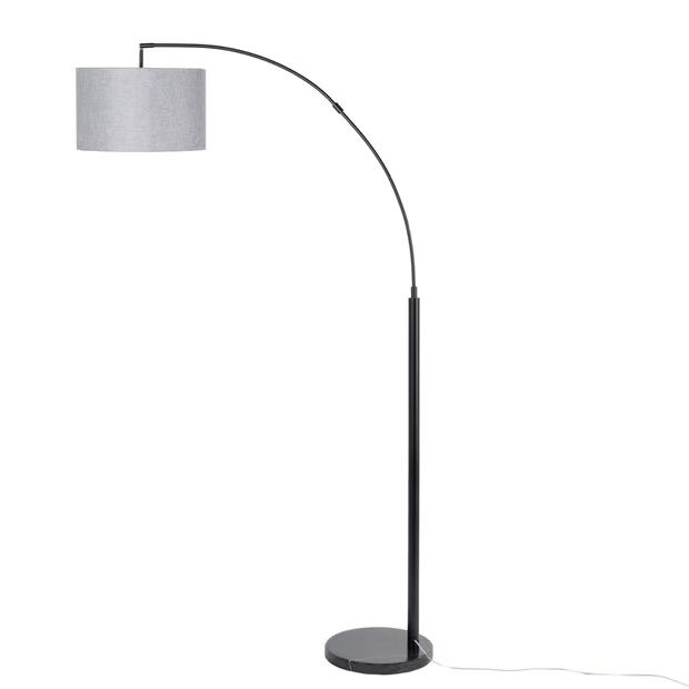 Gray 77-inch Modern Metal Arched Floor Lamp | Rugs USA