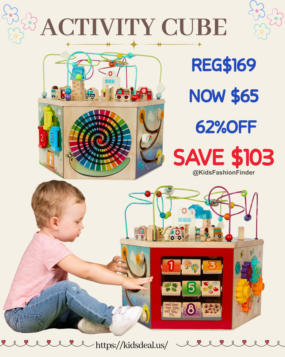 🧩🏙️ Battat CurioCity Wooden Activity Center ✨

A best-selling Montessori-inspired toy that grows with your little one! 💛

🔥 62% OFF — Only $65 (Save $103!)

🎉 7-sided city-themed activity cube with endless ways to play

🔤 Explore shapes, numbers, letters, gears, bead maze, clock & peek-a-boo doors

🧠 Encourages fine motor skills, problem-solving & early learning

👶 Perfect for babies & toddlers 12 months+ with new discoveries every day

This is one toy that keeps little hands busy and curious for months! 🥰 Grab this huge deal before it's gone! 🛒

#Battat #WoodenToys #ActivityCube #Montessori #ToddlerToys #BabyToys #LearningThroughPlay #FineMotorSkills #STEMToys #1YearOld #GiftIdeas #MomLife #DealAlert #ToyDeals

#LTKmomlife #LTKSaleAlert #LTKBaby