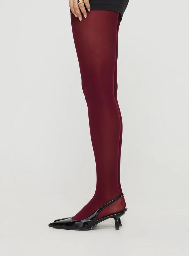 Eliseo Stockings Burgundy | Princess Polly AU