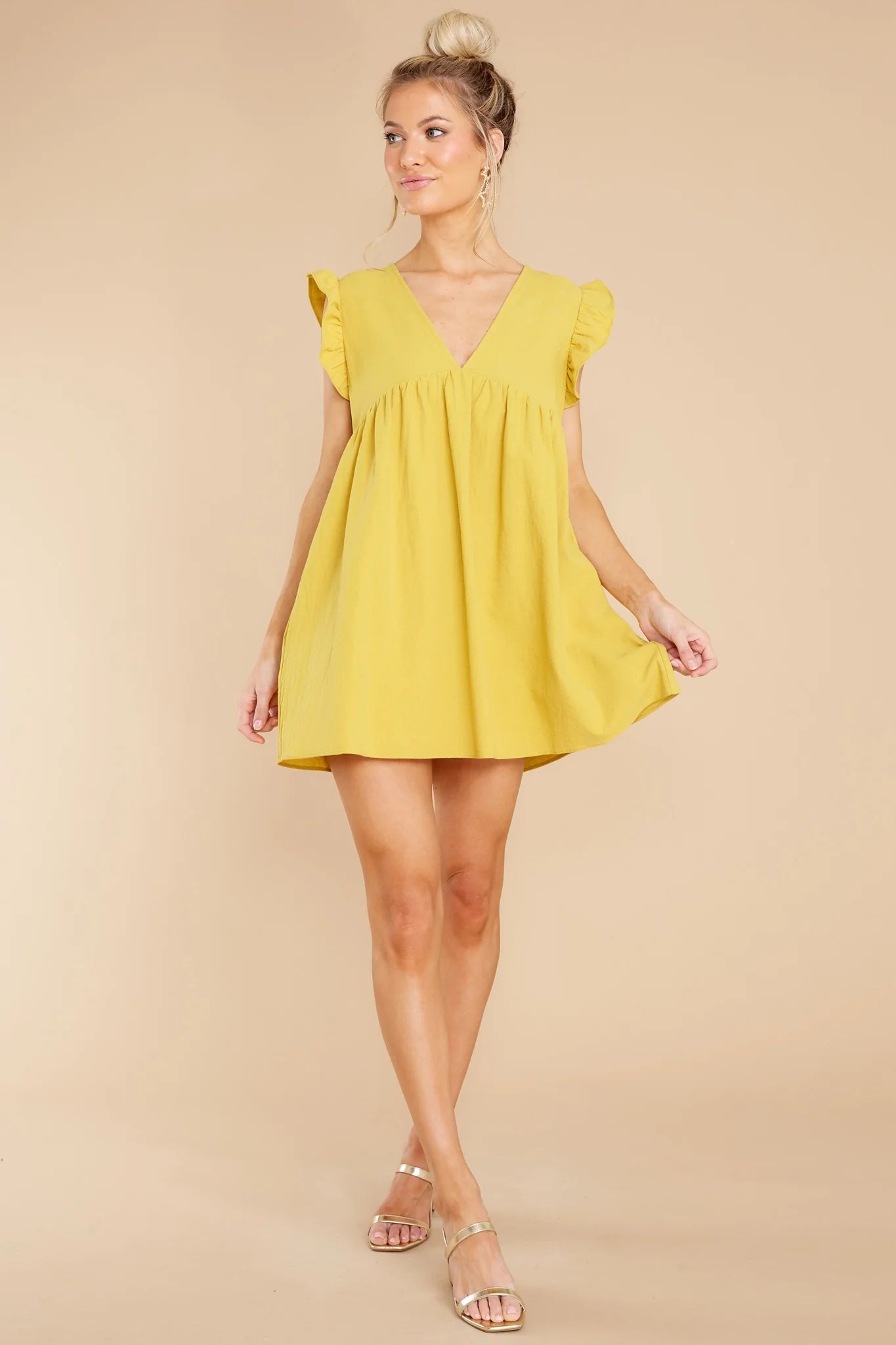 Call Me Angel Yellow Romper Dress | Red Dress 