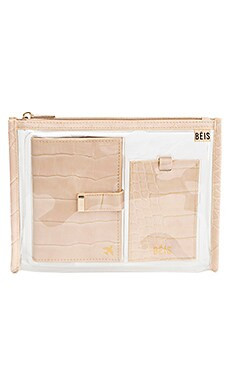 BEIS Passport and Luggage Tag Set in Beige Croc from Revolve.com | Revolve Clothing (Global)