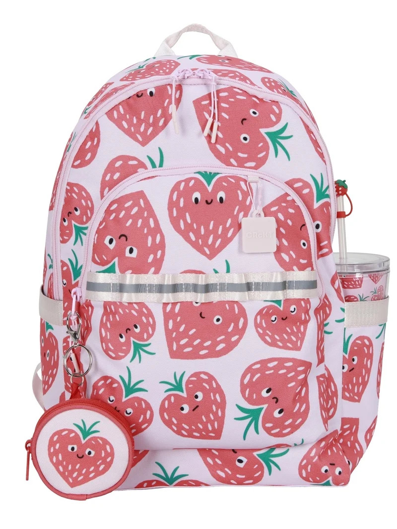 CRCKT Girls Strawberry Hearts 16" 3-Piece Backpack Set, Pink | Walmart (US)