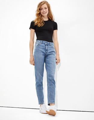 AE Stretch Crossover Highest Waist Mom Jean | American Eagle Outfitters (US & CA)