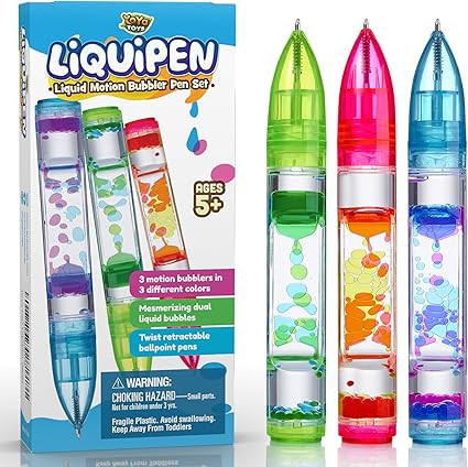 YoYa Toys Liquipen - Liquid Motion Bubbler Pen Toy (3 Pack) - 3 Colors - Colorful Timer Pens for ... | Amazon (US)