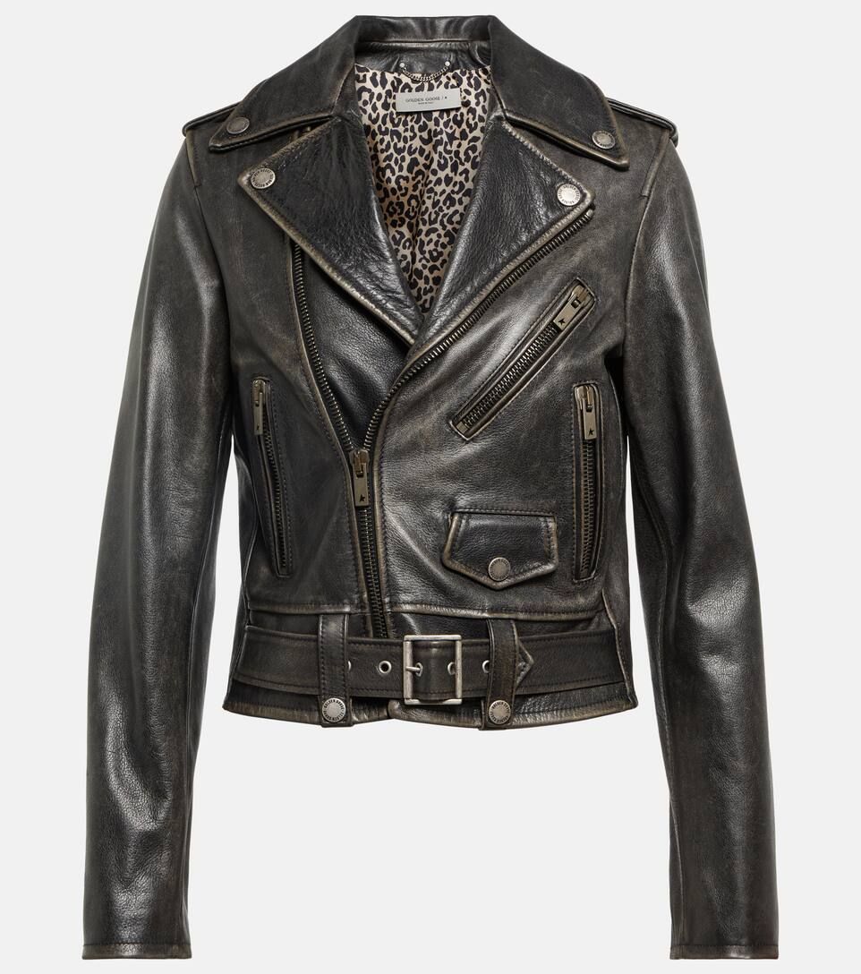 Distressed leather biker jacket | Mytheresa (US/CA)