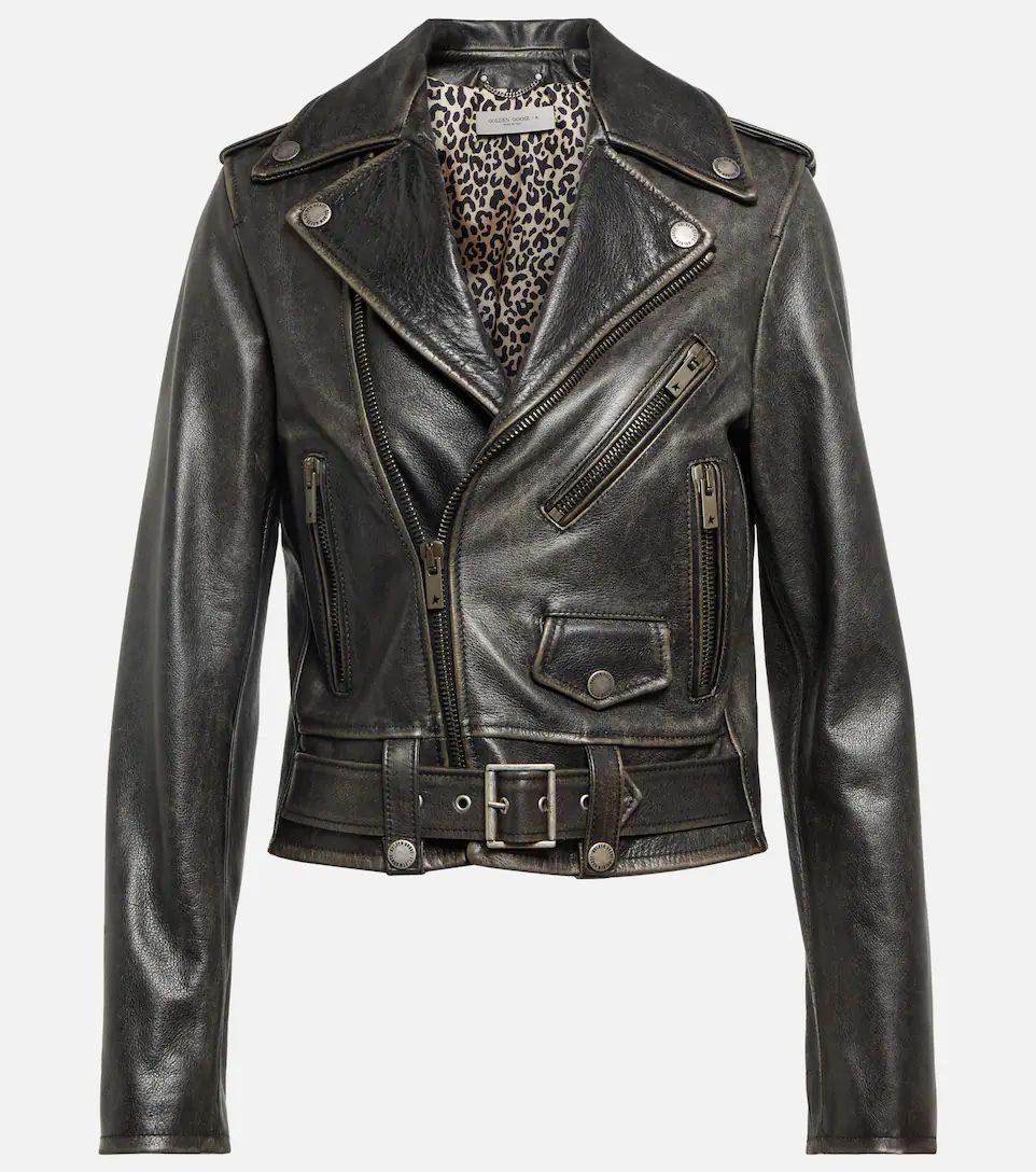 Distressed leather biker jacket | Mytheresa (DACH)