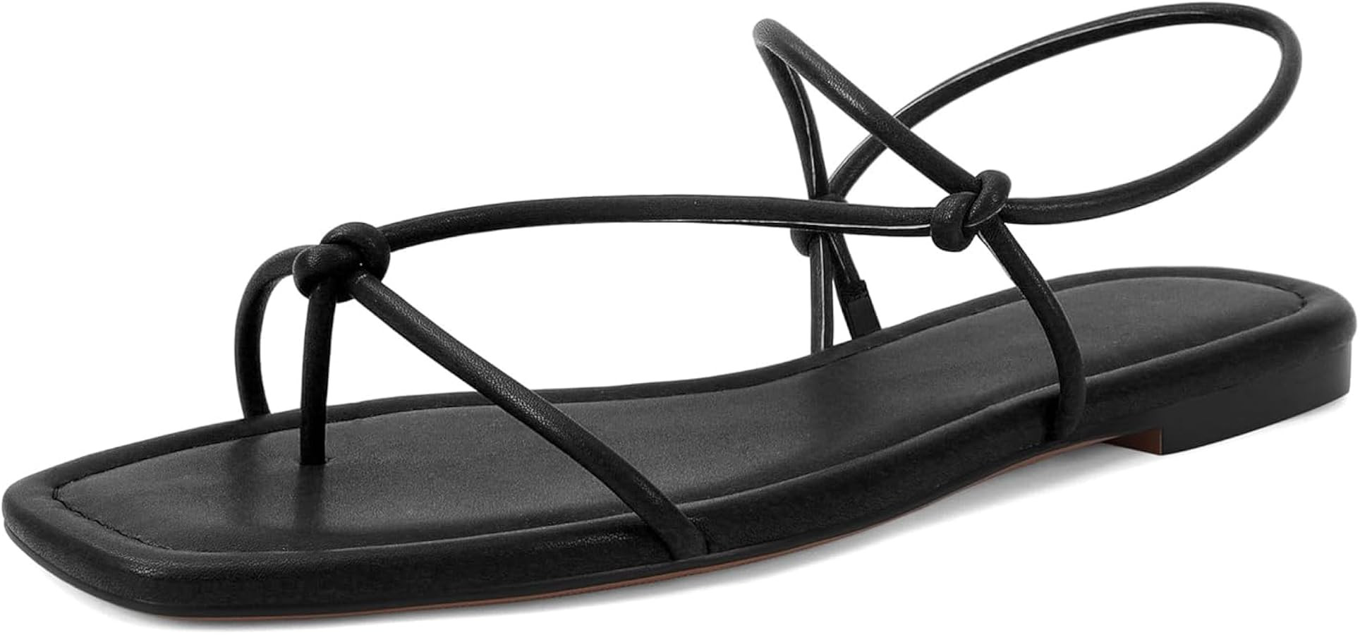 Strappy Flat Sandals for Women Comfortable Dressy Summer Beach Thong Flip Flop Slide Sandals with... | Amazon (US)