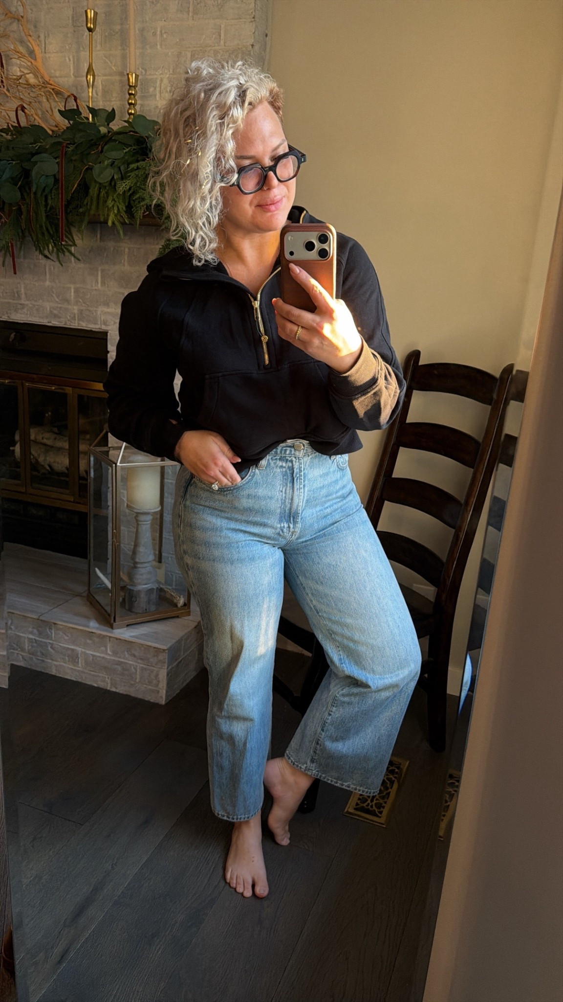 Casual midday fit check. 

Wearing a XS/SM in the cropped sweater (fits oversized), and my regular waist size in the jeans. Jeans are a cropped fit and I am 5’3. Jeans I’ve linked are a lighter wash (which I also have). Size up ONE SIZE if you purchase the lighter wash  

#LTKwinter #LTKjeans #LTKcanada