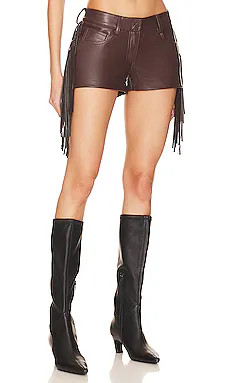 Norma Kamali x REVOLVE Fringe Short in Chocolate from Revolve.com | Revolve Clothing (Global)