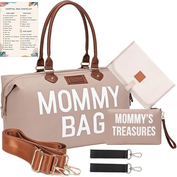 DOFASAYI Mommy Bag for Hospital - Large Capacity Waterproof Diaper Bag Tote for Mom Travel, Hospi... | Amazon (US)