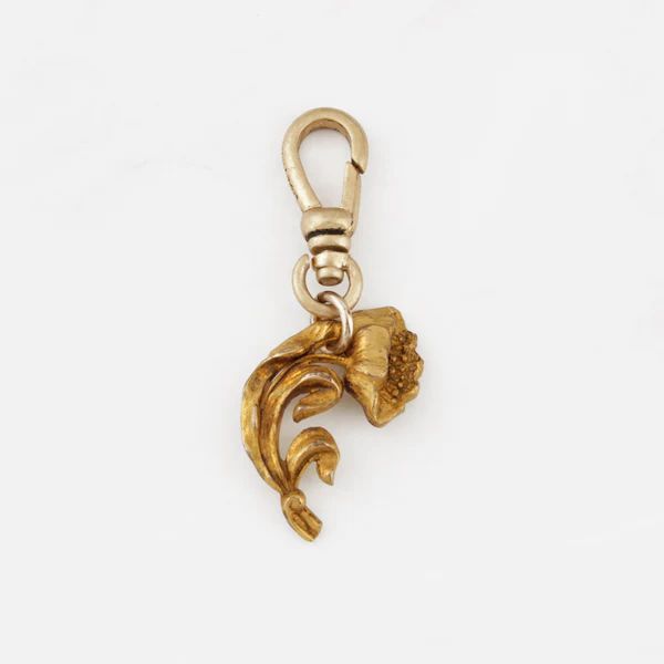 Antique 9 Karat Gold-Vermeil Victorian Poppy Flower Paola Charm | Lulu Frost