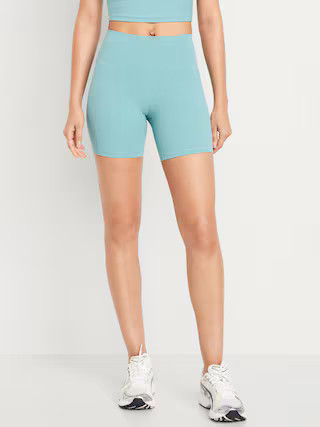High-Waisted StudioSmooth Biker Shorts -- 6-inch inseam | Old Navy (US)