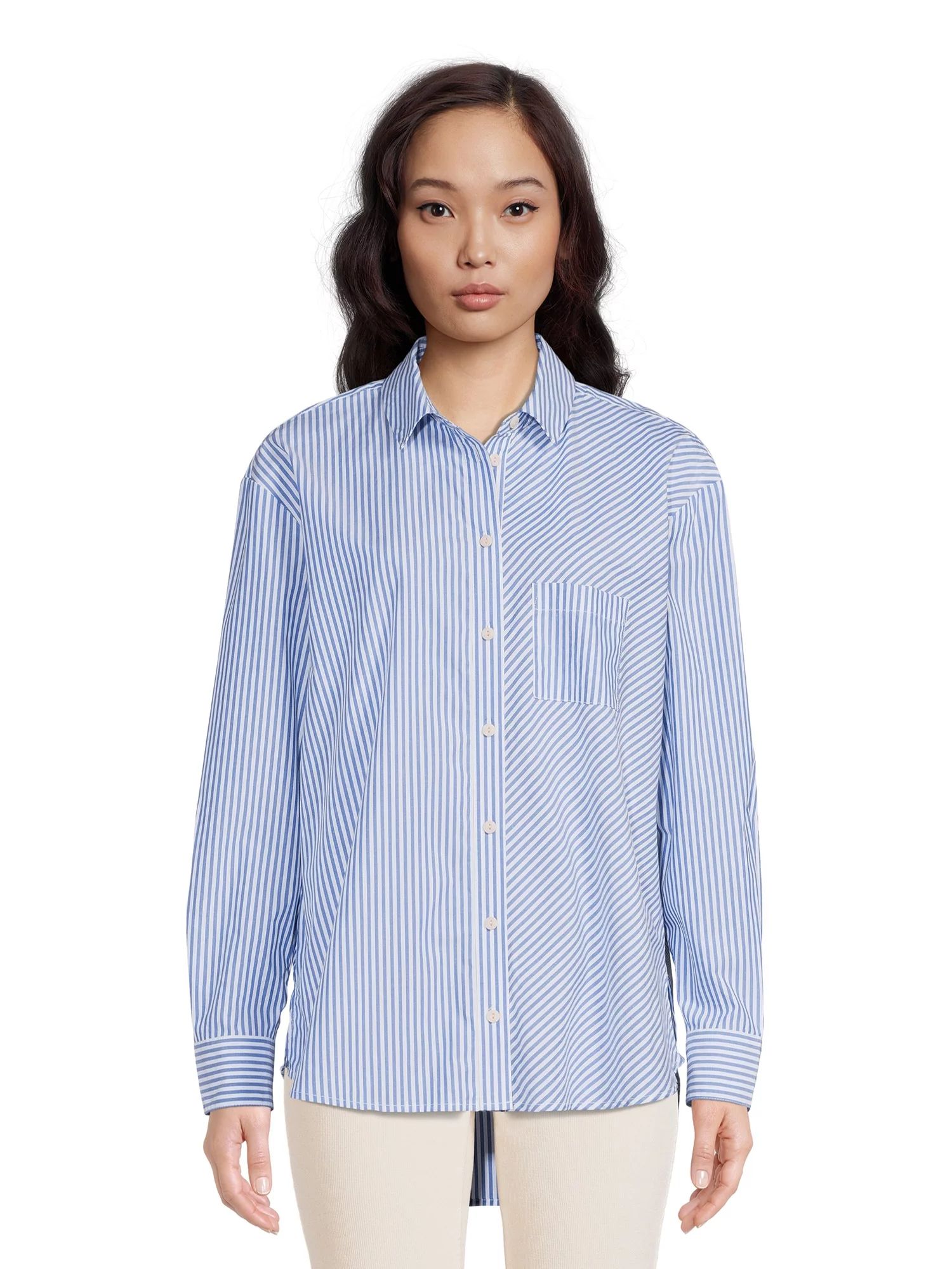 Time and Tru Women's Oversized Button-Down Shirt | Walmart (US)