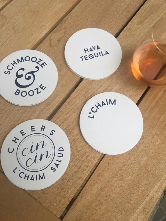 Set of 12 Jewish Coasters-perfect Hostess Gift-engagement - Etsy | Etsy (US)