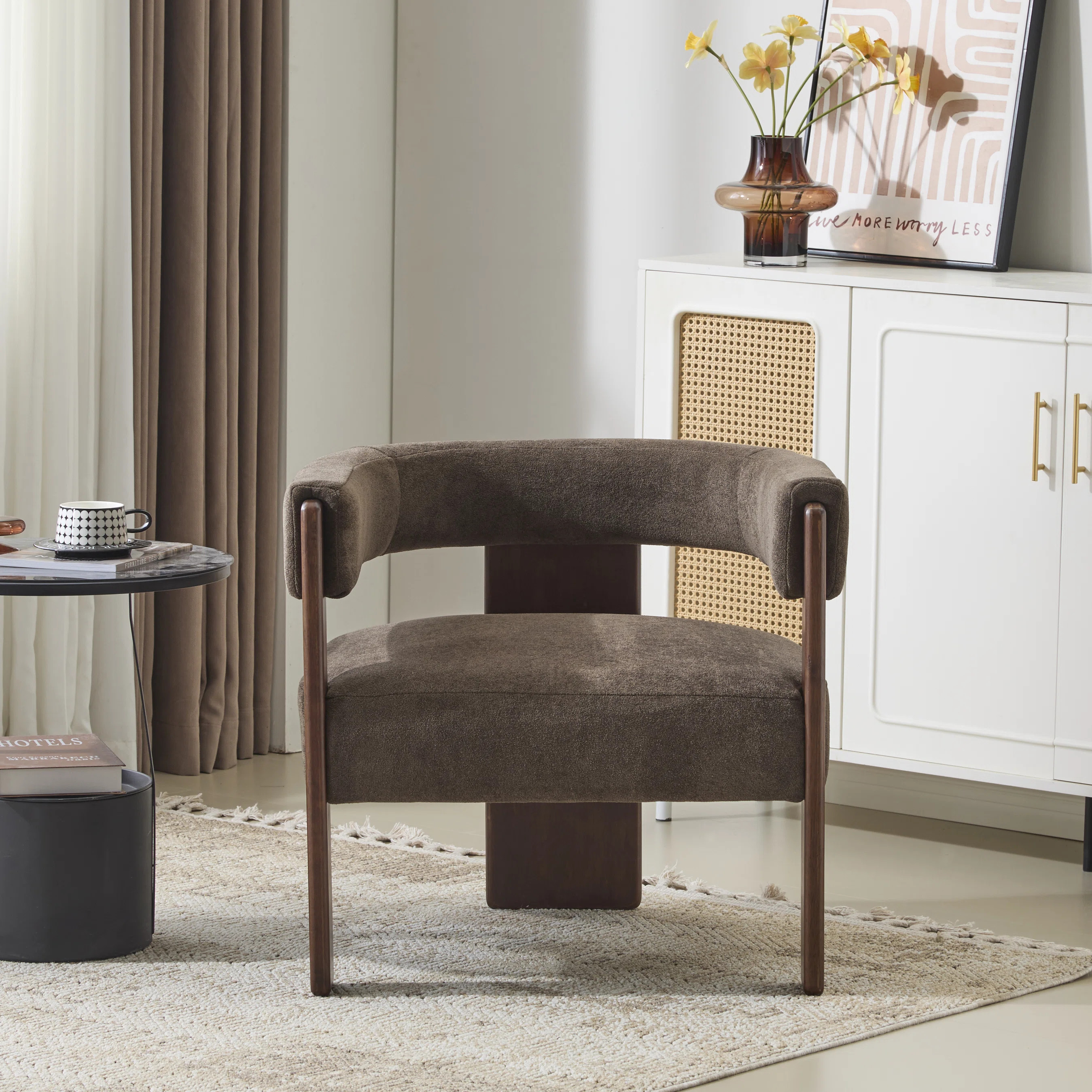 Melanney Modern Upholstered Fabric Accent Armchair | Wayfair North America