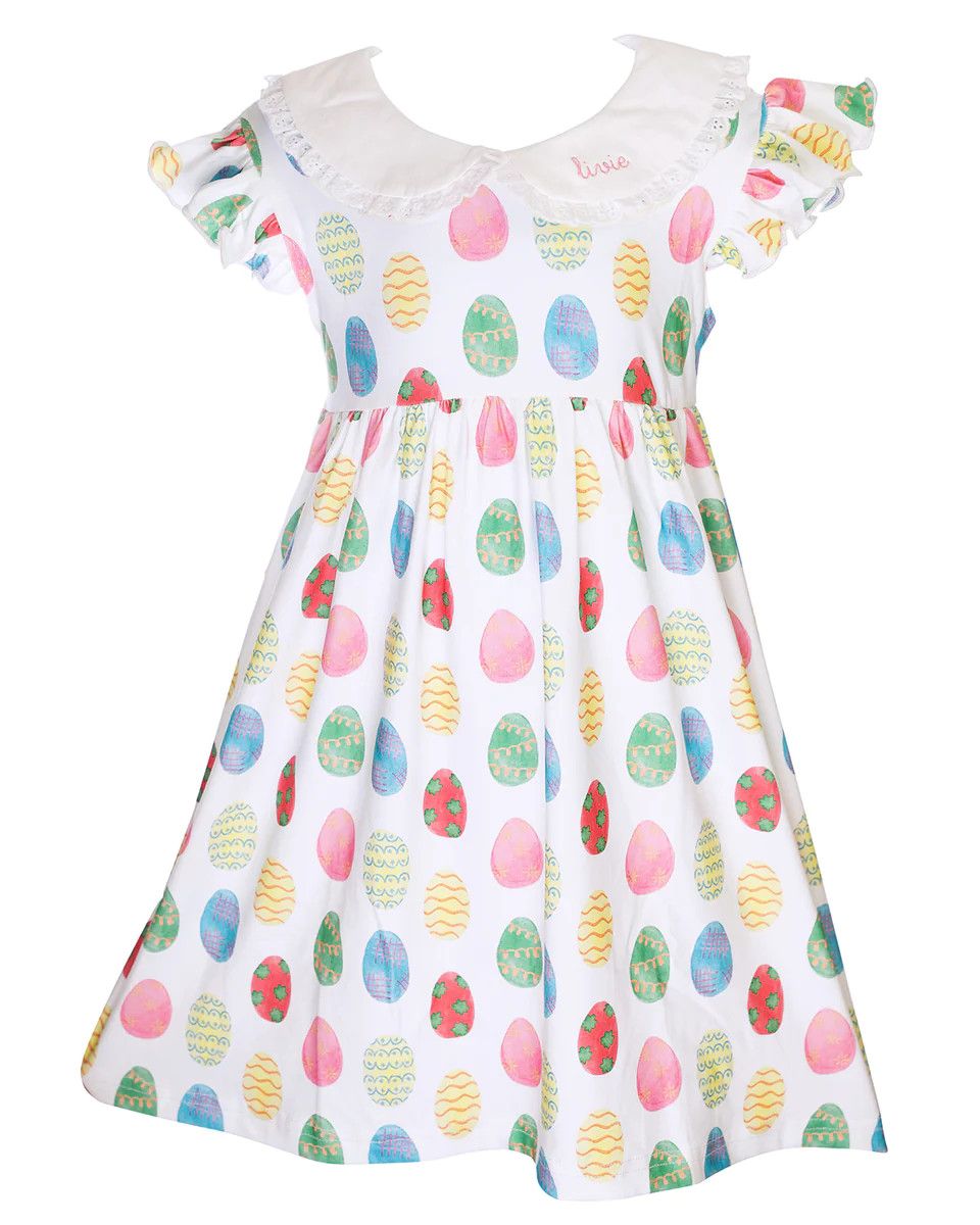 Easter Egg Angel Sleeve Dress | Smockingbird Kids