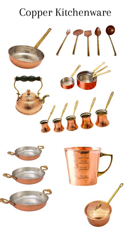 Copper kitchenware, copper pot, pan, measuring cup

#LTKstyletip #LTKhome