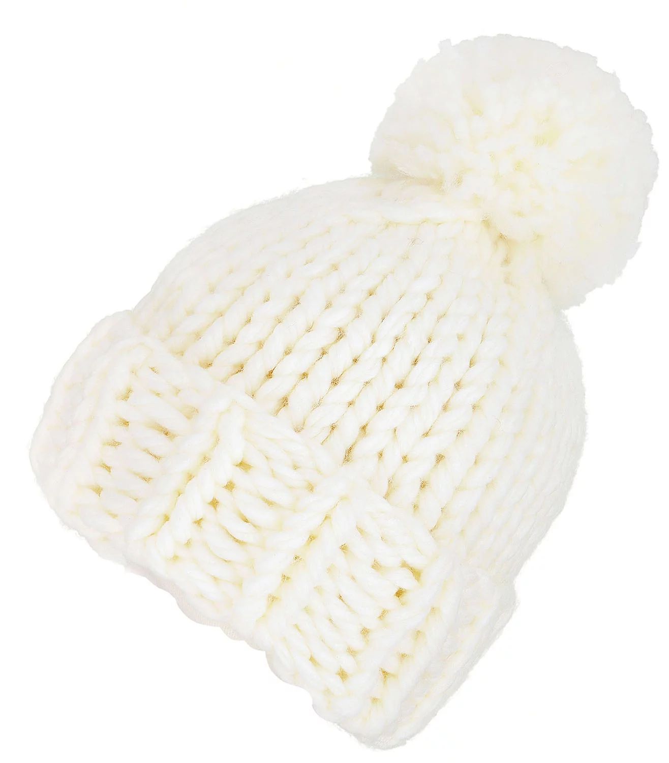 Womens Soft Warm Thick Hat Winter Cap Girls Cable Knit Beanie, White | Walmart (US)