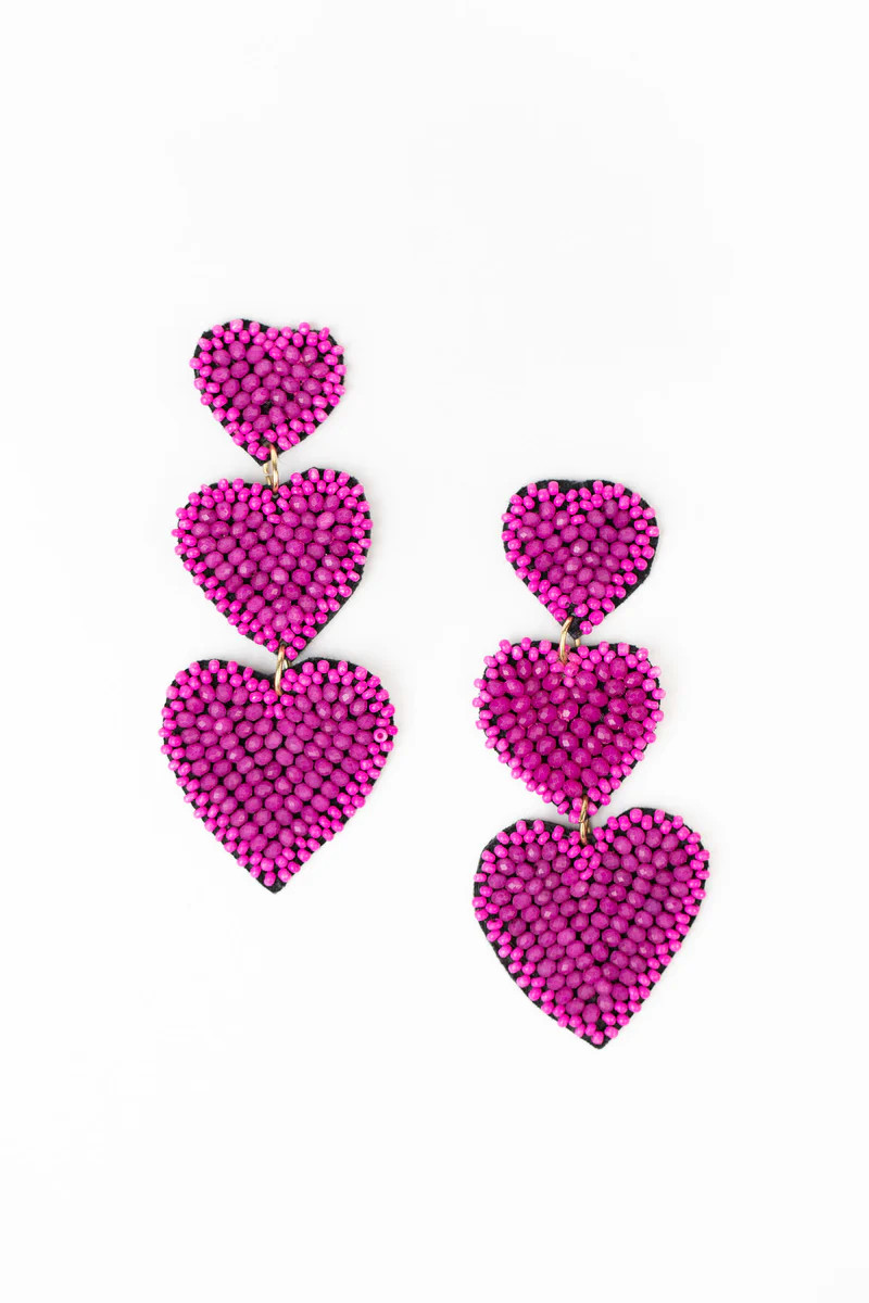 Aimee Heart Drop Earrings- FINAL SALE | Avara