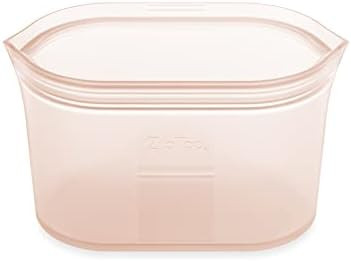 Zip Top Reusable Food Storage Bags | Medium Dish [Peach] | Silicone Meal Prep Container | Microwa... | Amazon (US)