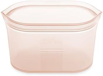 Zip Top Reusable Food Storage Bags | Medium Dish [Peach] | Silicone Meal Prep Container | Microwa... | Amazon (US)