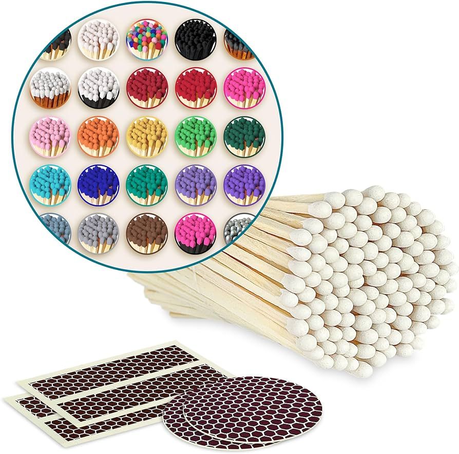 4" Matches in Color of Your Choice (100 Count, Striking Stickers Included) | Decorative Unique & ... | Amazon (US)