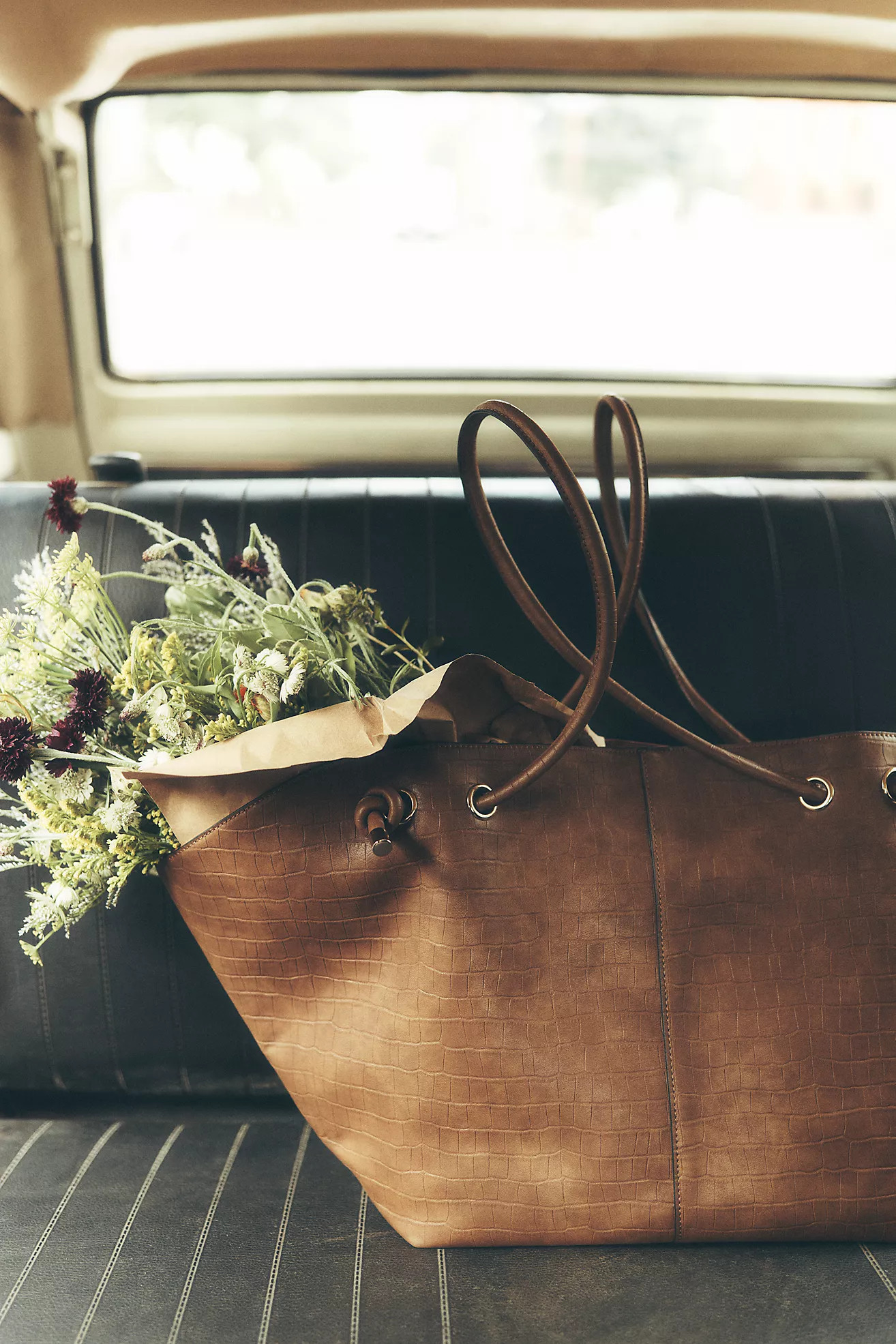 Maeve Embossed Croc Tote Bag | Anthropologie (US)