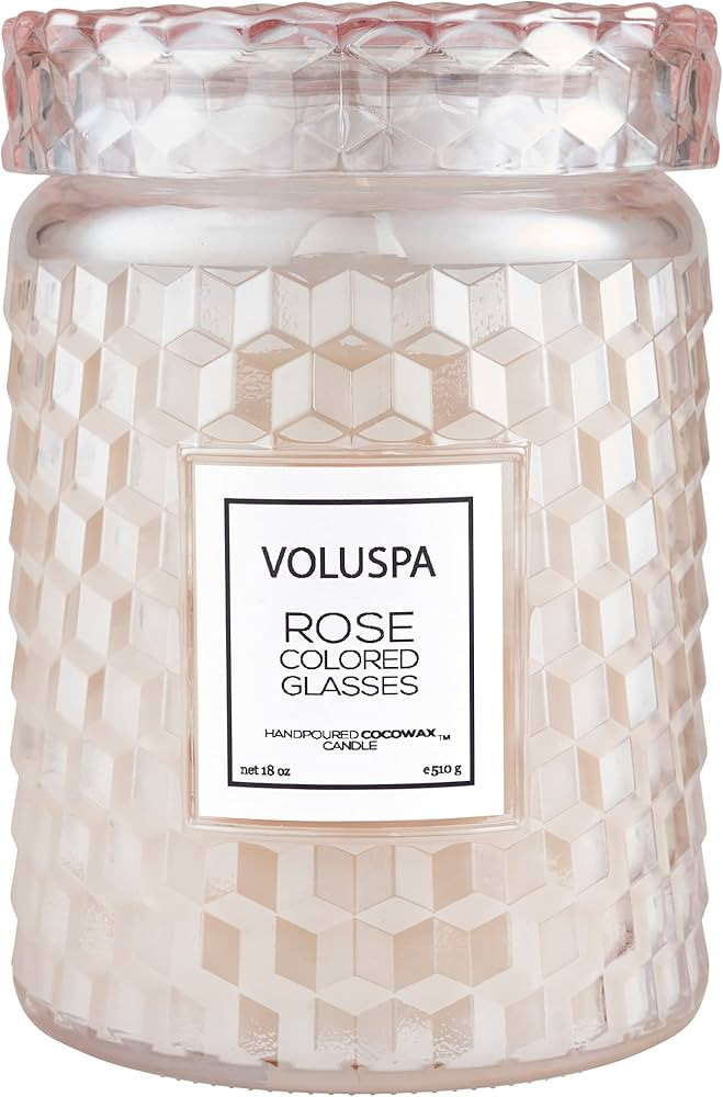 Voluspa Rose Colored Glasses, Large Candle Jar, 18 Ounce, 100 Hour Burn Time, Coconut Wax for Cle... | Amazon (US)