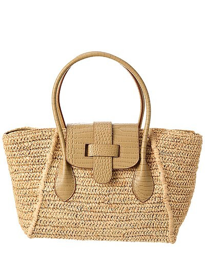 The Teddy Raffia Tote | Gilt