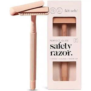 Kitsch Double Edge Safety Razors for Women and Men, Long Metal Handle and Stainless Steel Single ... | Amazon (US)