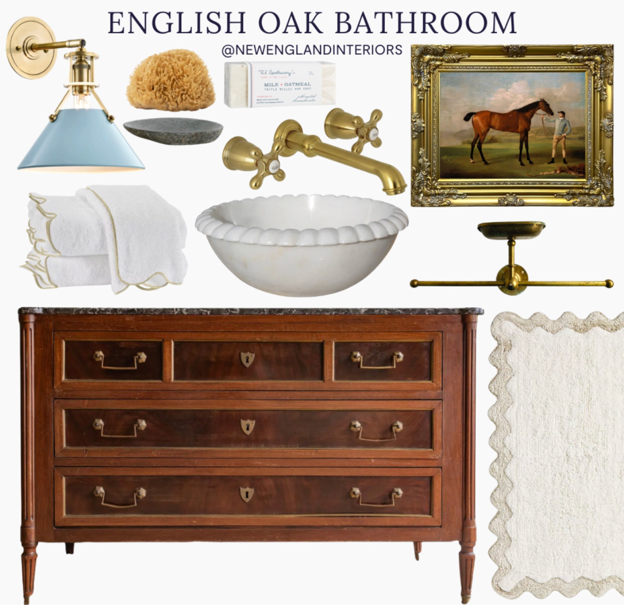 New England Interiors • English Oak Bathroom • Lighting, Equestrian Wall Art, Towels, Sink, Commode, Bath Accessories. 🫧🧽

TO SHOP: Click the link in bio or copy and paste link in web browser 

#newengland #polo #selfcare #equestrian #homeinspo #bathroominspo #colonial

#LTKFind #LTKhome