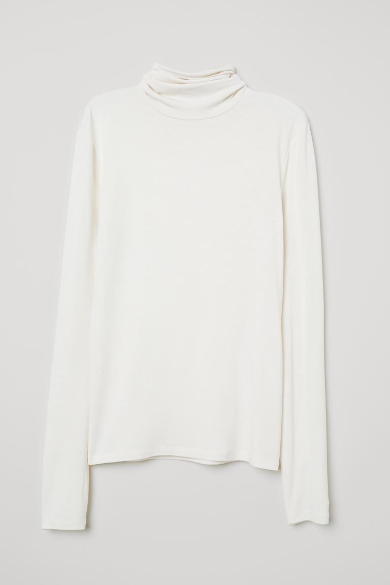 Jersey polo-neck top | H&M (UK, MY, IN, SG, PH, TW, HK)