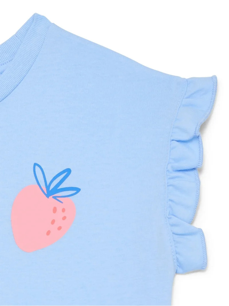 Wonder Nation Girls Ruffle Dolman Tee, Sizes 4-10 | Walmart (US)