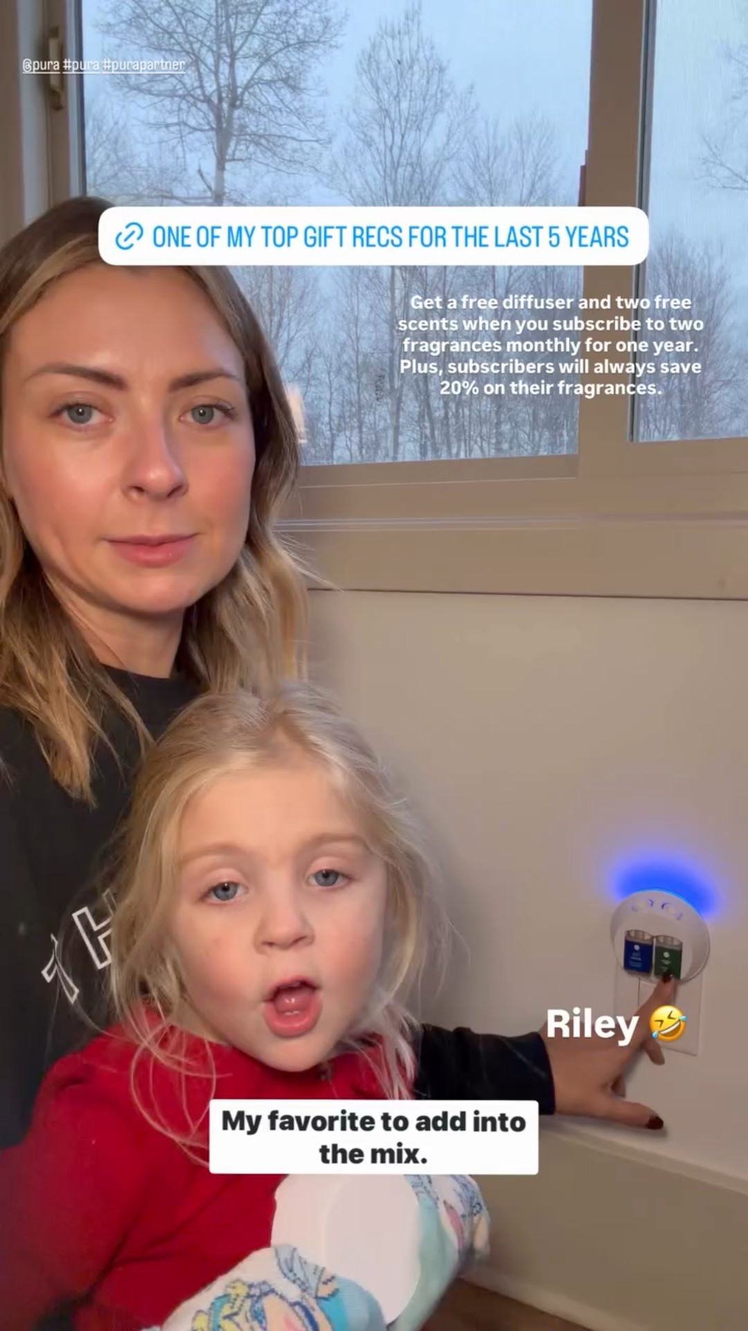 Riley 🤣 @pura #pura #purapartner  Get a free diffuser and two free scents when you subscribe to two fragrances monthly for one year. Plus, subscribers will always save 20% on their fragrances.

#LTKSaleAlert #LTKGiftGuide #LTKHome