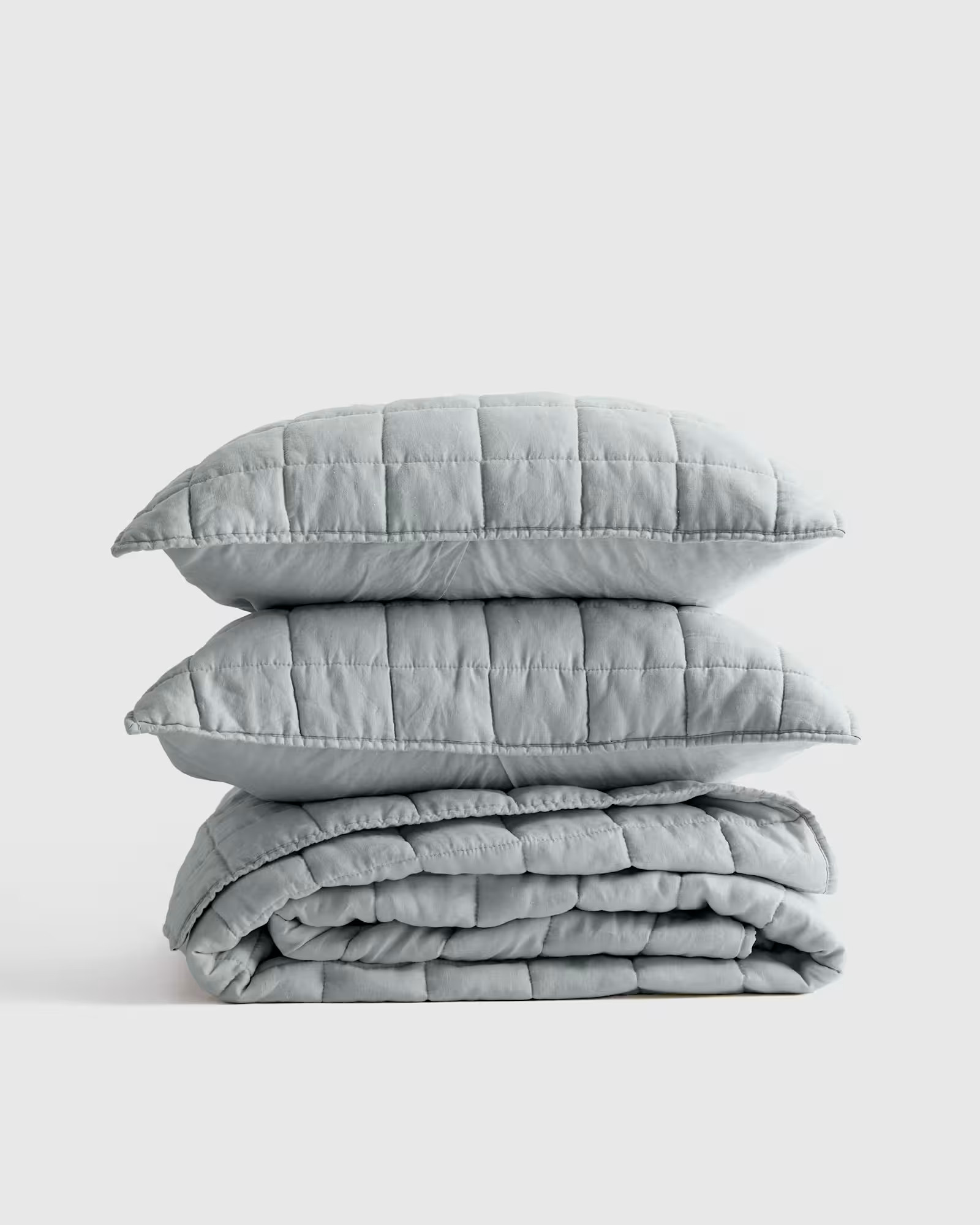 European Linen Box Quilt Set in Mist | Quince