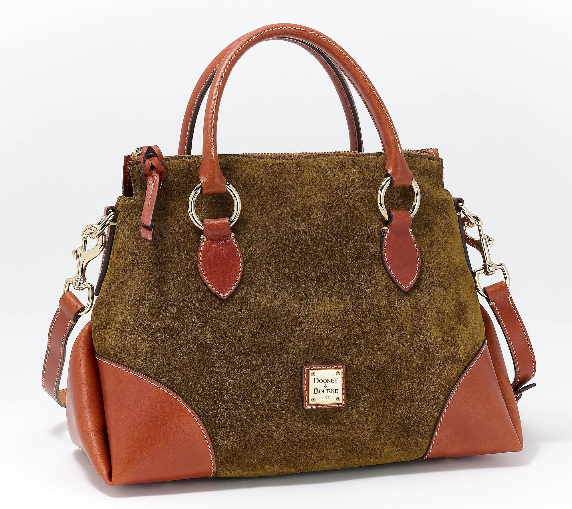 Dooney & Bourke Suede Satchel with Florentine Trim | QVC