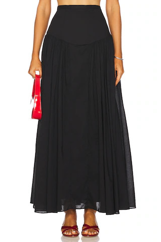 Bardot Amorette Cotton Maxi Skirt in Black from Revolve.com | Revolve Clothing (Global)