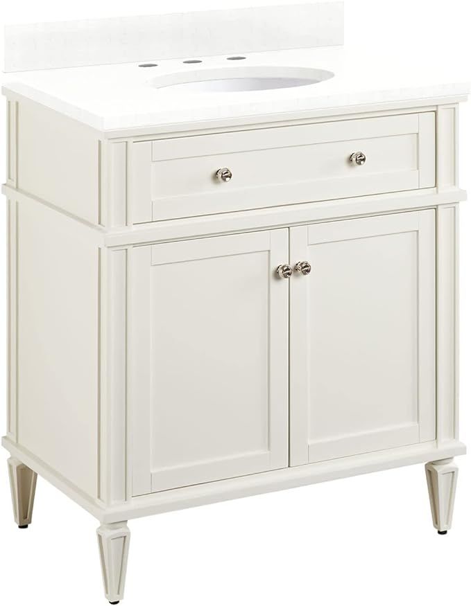 464601 Elmdale 30" Free Standing Single Vanity Set with Mahogany Cabinet, Vanity Top, and Oval Un... | Amazon (US)