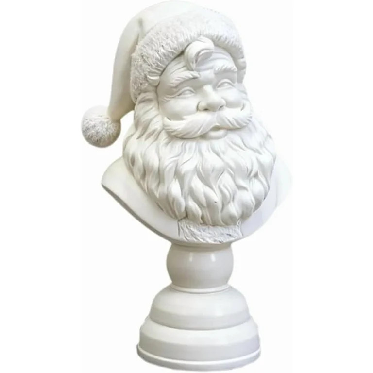 Santa Head Bust - Santa Bust Christmas Tabletop Decoration, 6 Inch Resin White Santas Claus Head ... | Walmart (US)