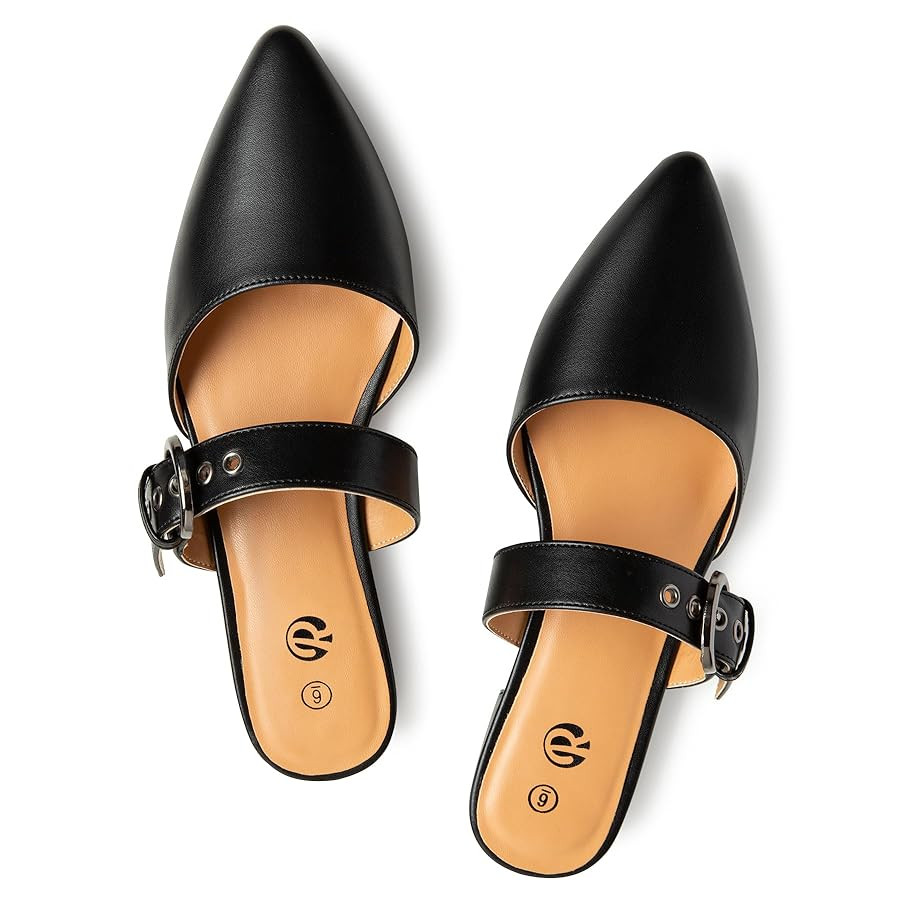 Rekayla Mules for Women Adjustable Strap Pointed Toe Backless Loafer Shoes… | Amazon (US)
