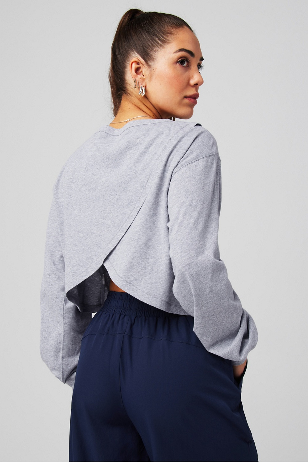 100% Cotton Cropped Boxy Long-Sleeve | Fabletics