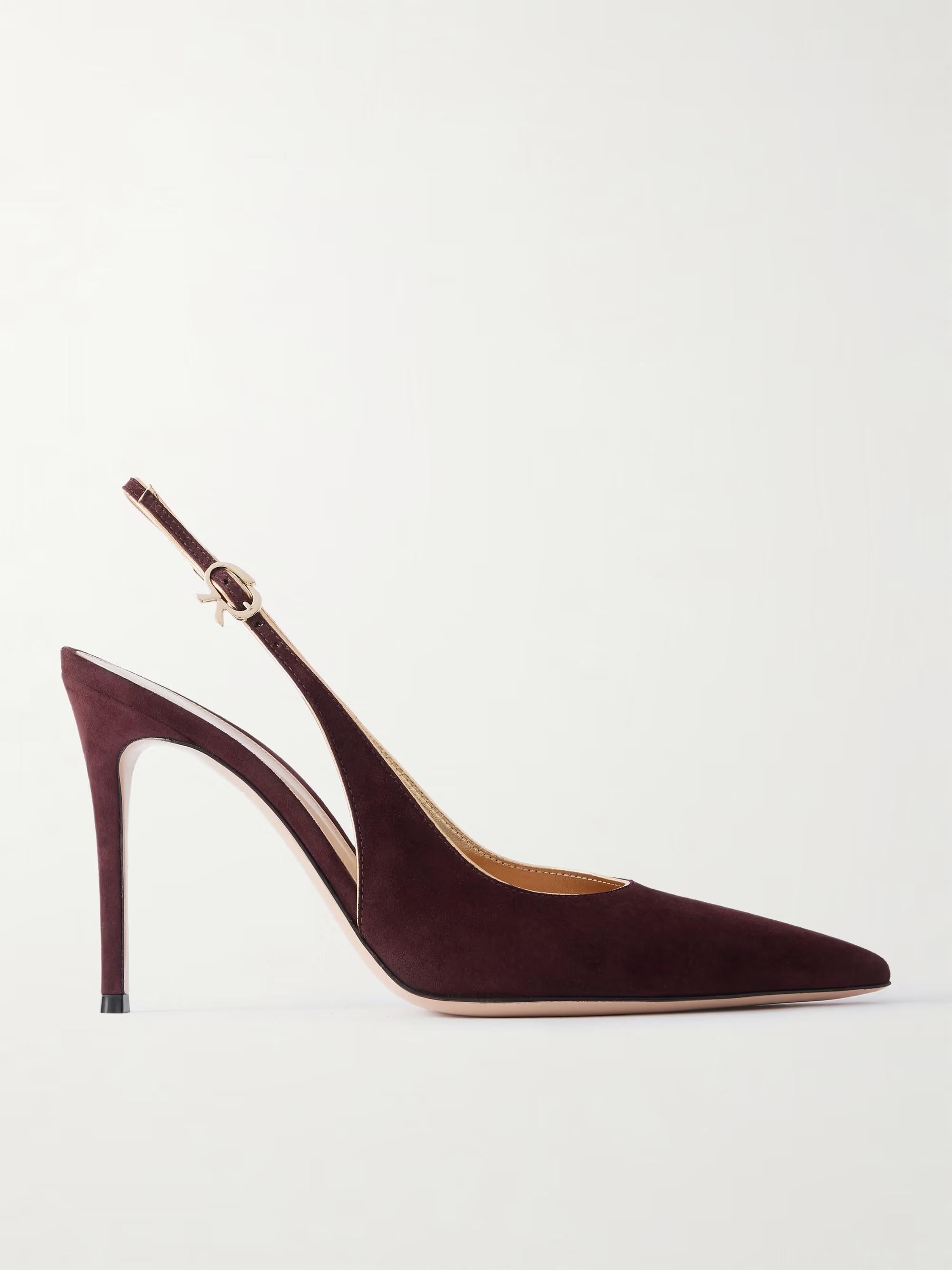 95 metallic leather-trimmed suede slingback pumps | NET-A-PORTER (US)
