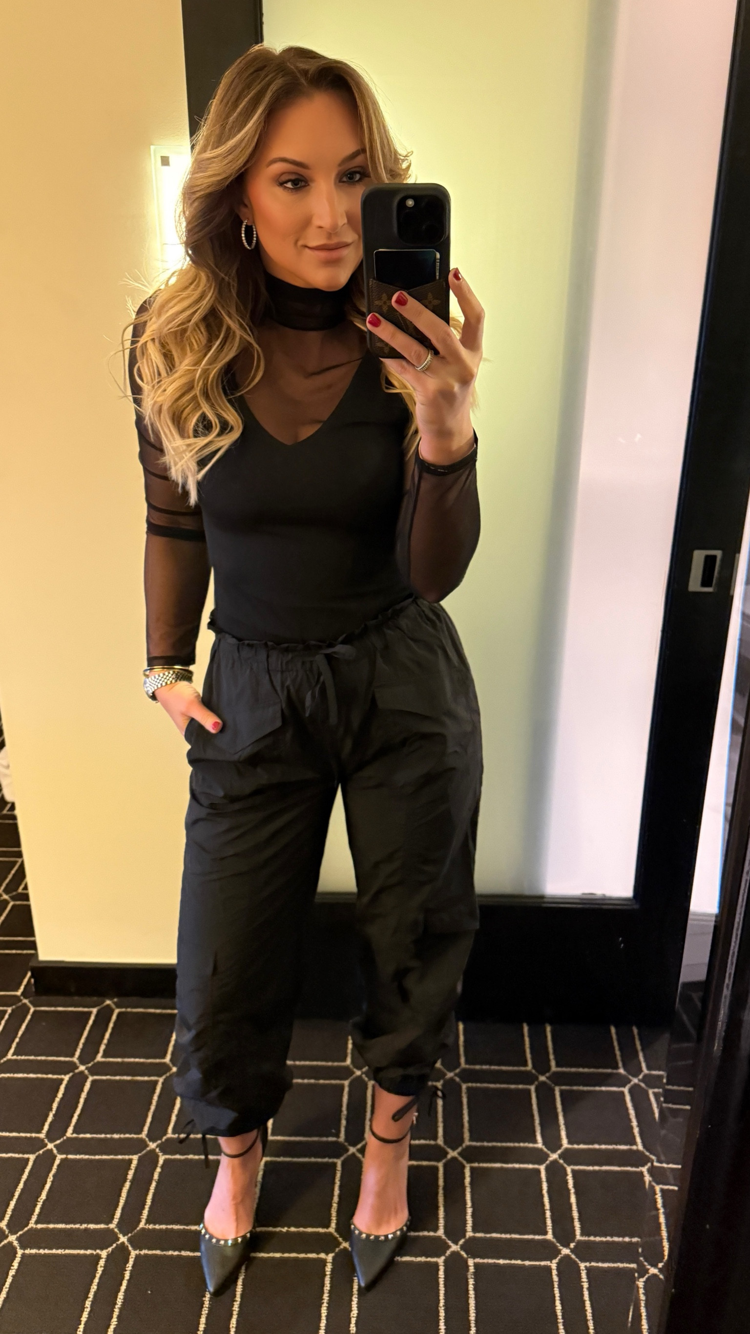 Love this sheer #turtleneck top and #cargopants outfit for the game tonight in San Jose! #SheerTop #BlackOutfit

#LTKFindsUnder100 #LTKSpringSale #LTKSaleAlert