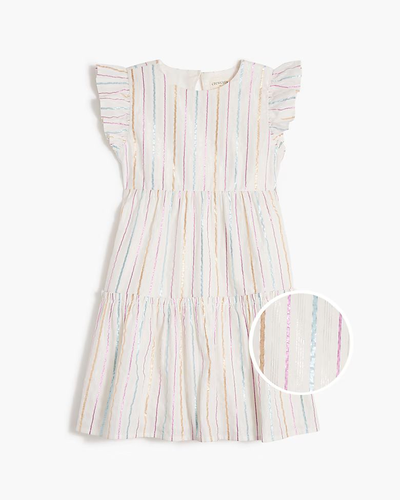 Girls' shimmer striped dress | J.Crew Factory