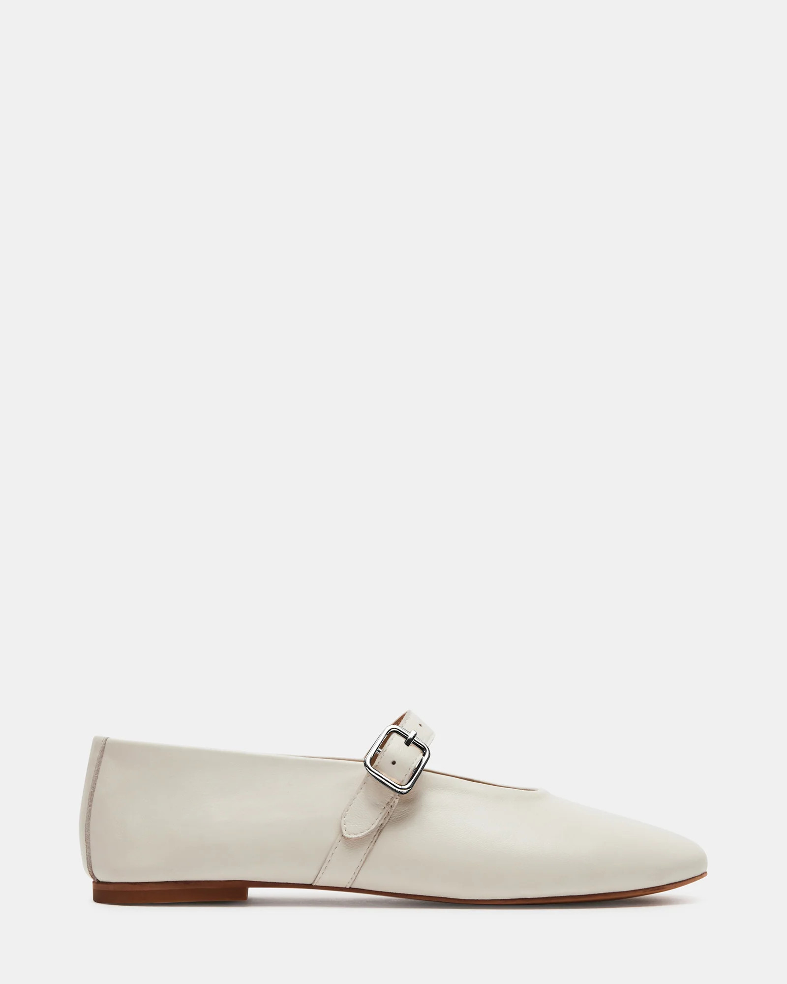 DREAMING White Leather Mary Jane | Women's Flats | Steve Madden (US)