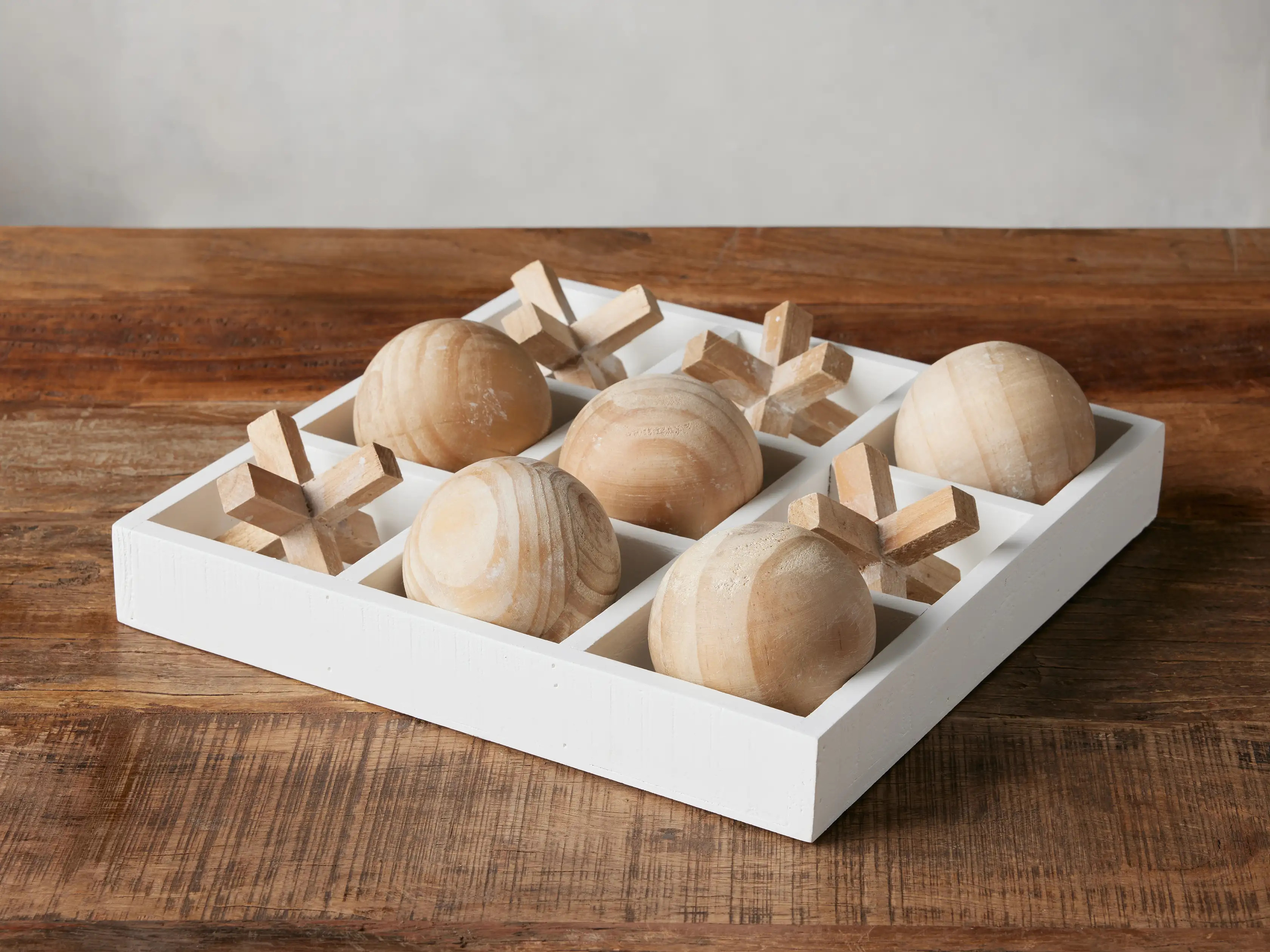 Dimensional Tic-Tac-Toe in White | Arhaus