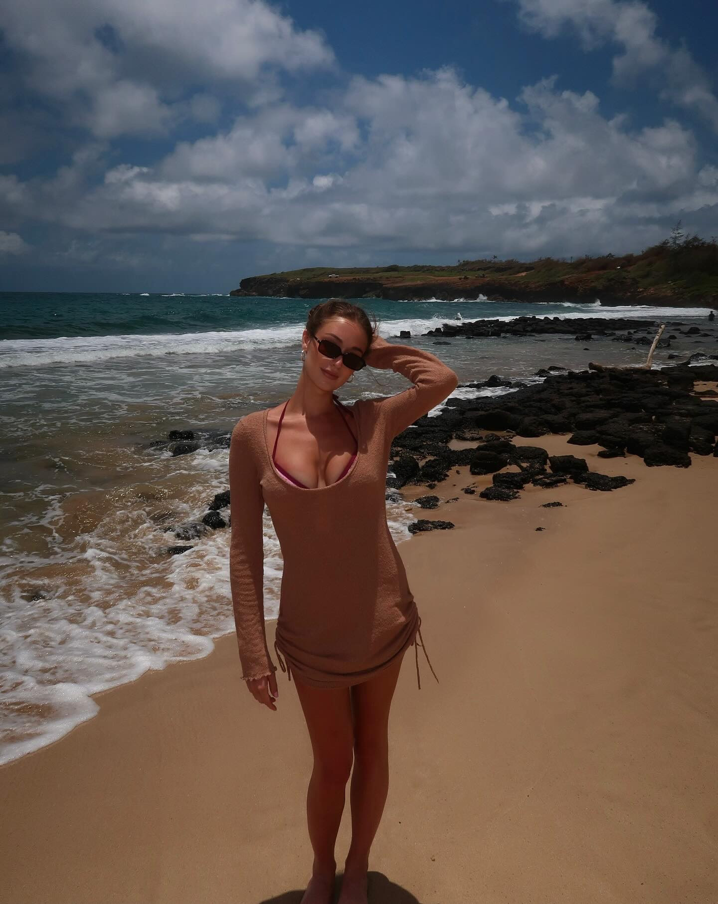 Accidentally took our rental car on an adventure to get to this beach 🌄